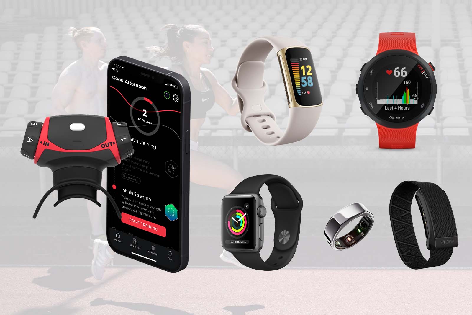 Breath training and data from wearables